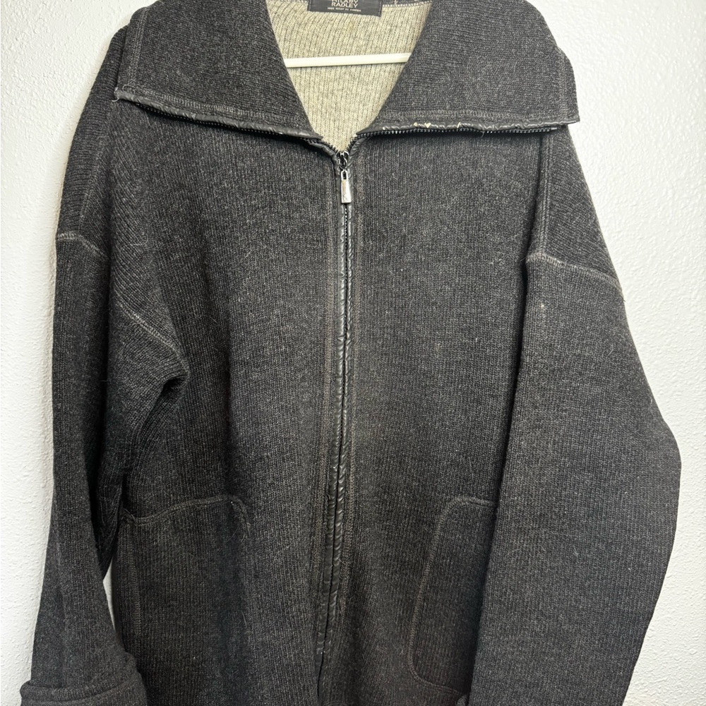 Hilary Radley Charcoal Zip-Up Sweater